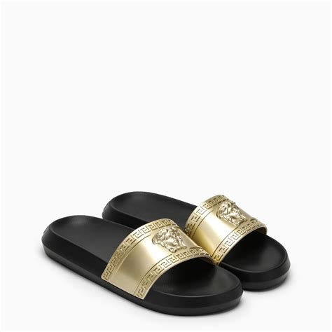 versace gold medusa pool slides|versace medusa head sneakers.